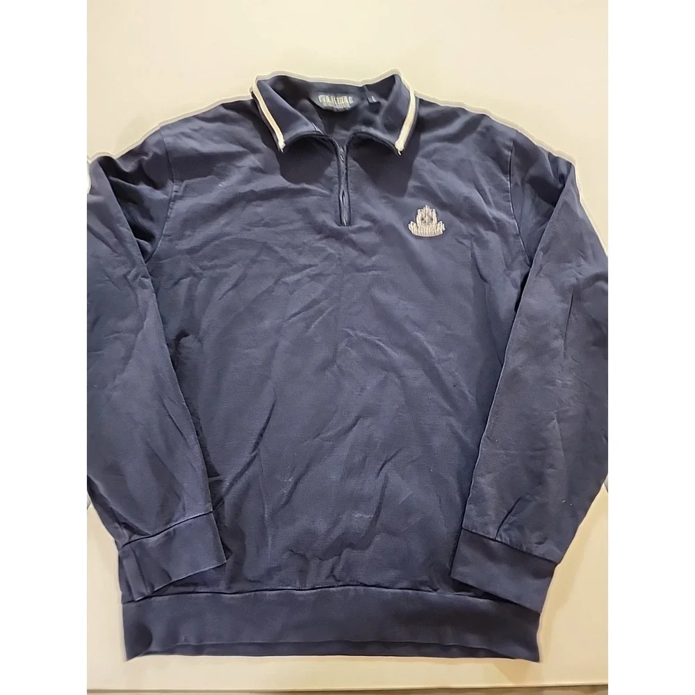 Ralph Lauren Polo Golf 1/4 Zip Men's‎ Large Navy Pullover Llanerch Country Club